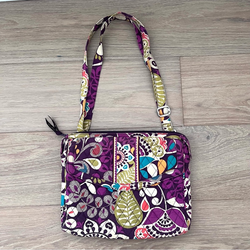 Vera Bradley Plum Crazy Floral Hipster Crossbody Purse Bag